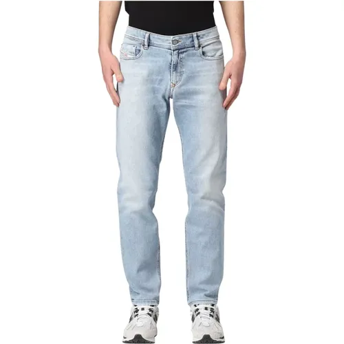 Slim-Fit Hellblaue Gewaschene Denim Jeans - Diesel - Modalova