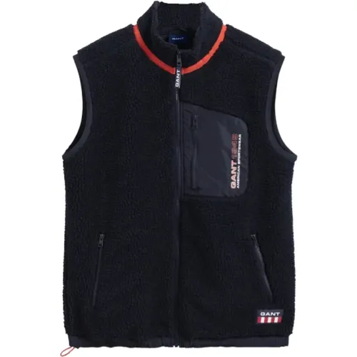 Vests, male, , Size: M Sherpa Fleece Sleeveless Jacket - Gant - Modalova