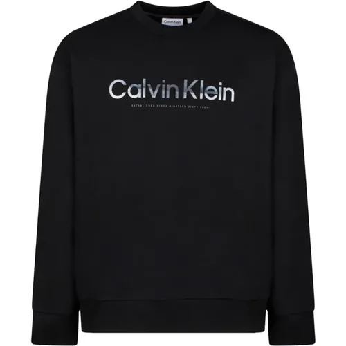 Logo Sweatshirt Cotton Crew Neck , male, Sizes: L, S - Calvin Klein - Modalova