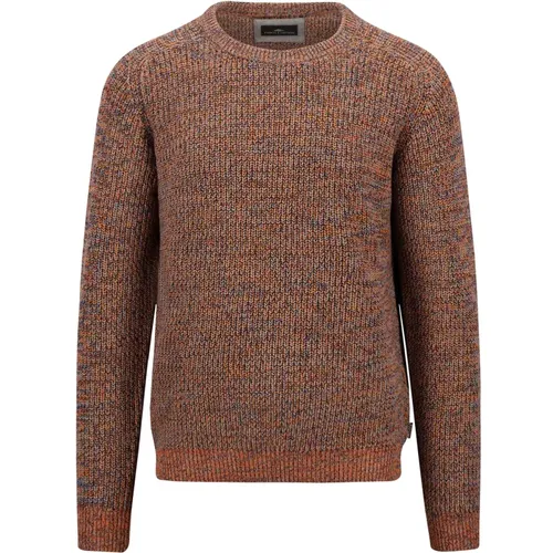 Mouliné O-Neck Pullover , Herren, Größe: L - FYNCH-HATTON - Modalova