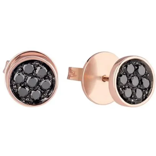 Rose Gold Earrings with Black Diamonds , female, Sizes: ONE SIZE - Chantecler - Modalova