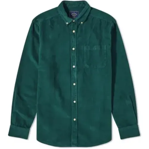 Grünes Cordhemd mit Urea-Knöpfen , Herren, Größe: XL - Portuguese Flannel - Modalova