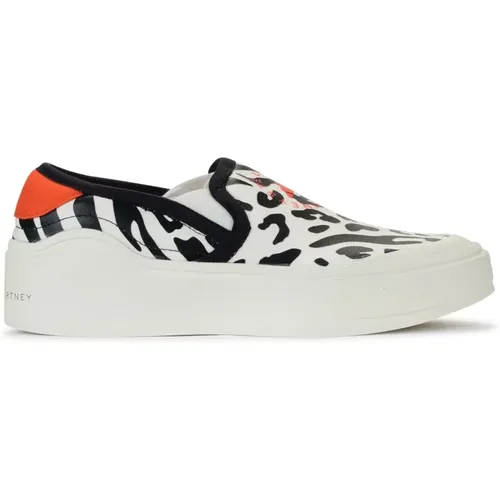 Zebra Print Slip-On Court Sneakers , Damen, Größe: 37 EU - adidas by stella mccartney - Modalova