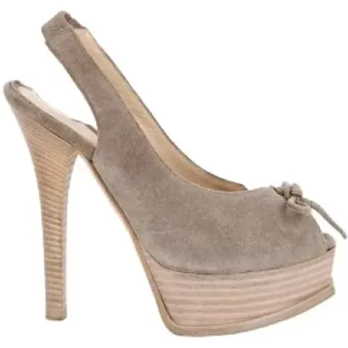 Pre-owned Pumps, female, , Size: 7 US Pre-owned Suede heels - Fendi Vintage - Modalova