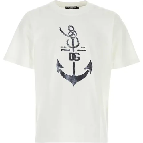 Weißes Baumwoll-T-Shirt - Dolce & Gabbana - Modalova