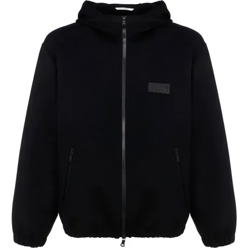 Wool Hooded Jacket for Men , male, Sizes: M - Valentino - Modalova