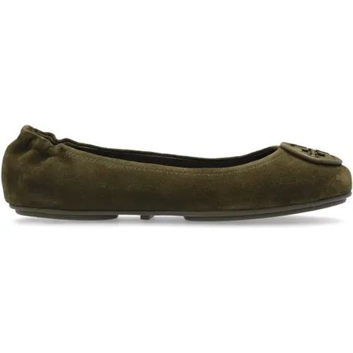 Suede Ballet Flats Minnie , Damen, Größe: 39 1/2 EU - TORY BURCH - Modalova