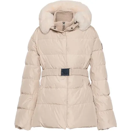 Fur Quilted Jacket with Hood , female, Sizes: XS, M - Monnalisa - Modalova