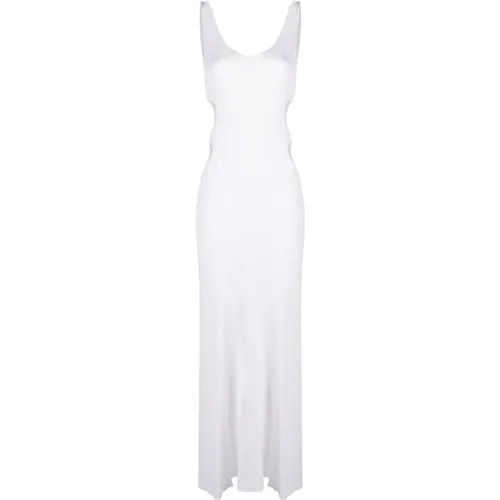 Linen Blend Silk Long Dress , female, Sizes: XS - Chloé - Modalova