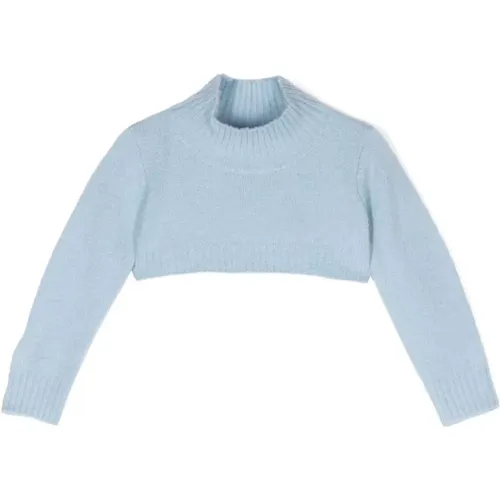 Blauer Strickpullover Gebürstete Oberfläche - Molo - Modalova