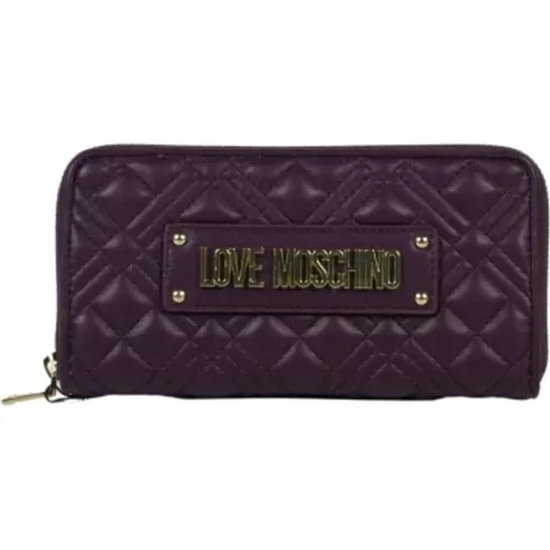 Quilted Black Clutch , female, Sizes: ONE SIZE - Love Moschino - Modalova