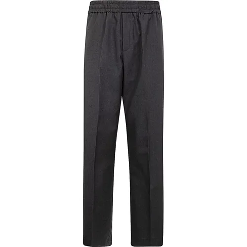 Straight Trousers, male, , Size: L Tailored Jogging Pants in Anthracite Melange - Golden Goose - Modalova