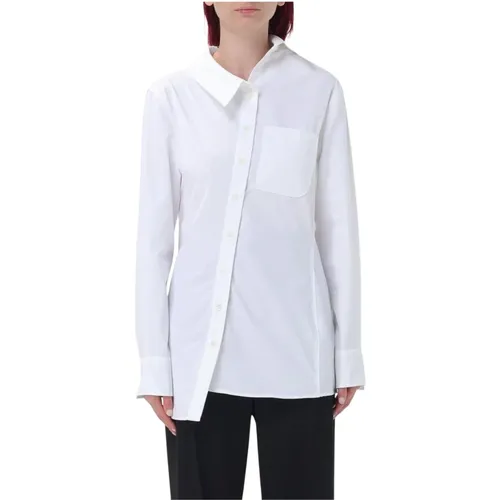 Shirts, female, , Size: 2XS Poplin Shirt Asymmetrical Hem - Jacquemus - Modalova