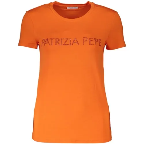 Strass Kurzarm T-Shirt , Damen, Größe: XS - PATRIZIA PEPE - Modalova