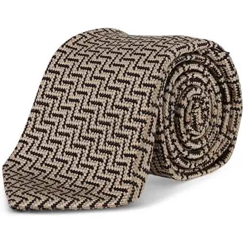 Ties, male, , Size: ONE SIZE 8cm Silk-Jacquard Tie - Tom Ford - Modalova