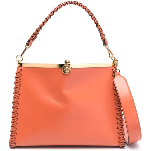 Vela' Leather Bag with Metal Closure , female, Sizes: ONE SIZE - ETRO - Modalova