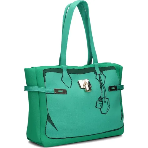 Grüne Textil Shopper Venere Shopping , Damen, Größe: ONE Size - V73 - Modalova