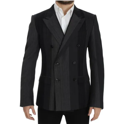 Gestreifter Wollblazer Doppelreiher - Dolce & Gabbana - Modalova