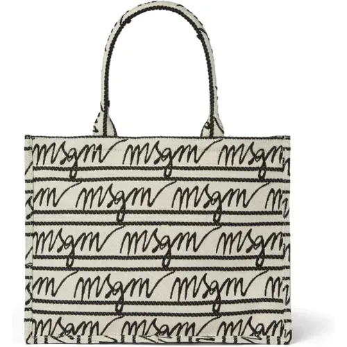 Jacquard Tote Tasche MSGM - MSGM - Modalova