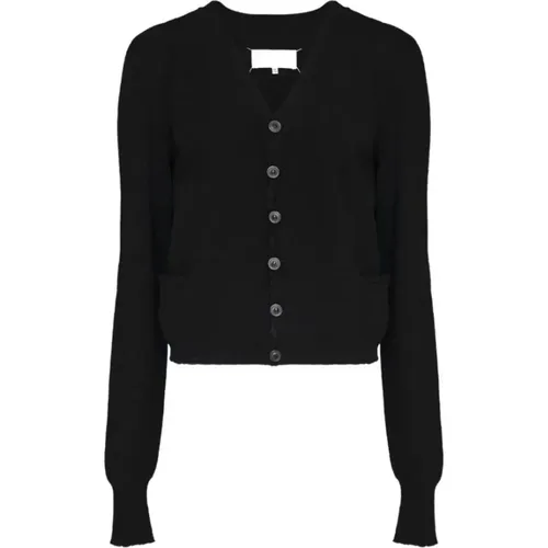 Cardigans, female, , Size: M Wool V-neck Cardigan - Maison Margiela - Modalova