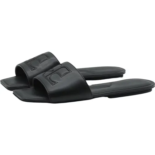 Leather Slip-on Slides , female, Sizes: 5 UK, 6 UK - Courrèges - Modalova