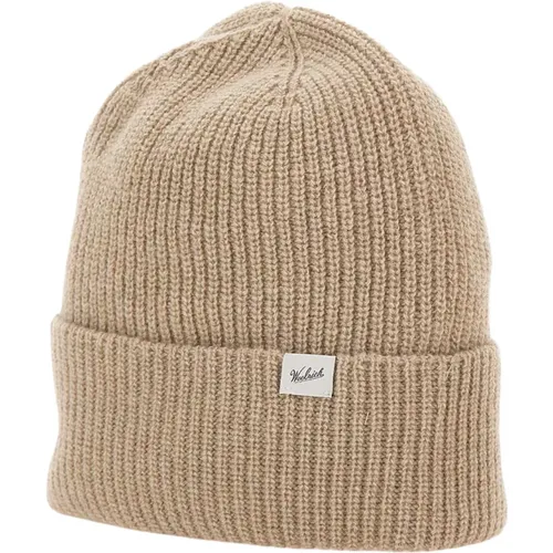 Beanies, male, , Size: L Merino Wool Beanie Hat - Woolrich - Modalova