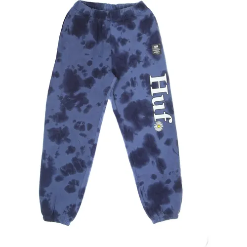 Sweatpants, male, , Size: XL Floral Fleece Sweatpants Navy - HUF - Modalova