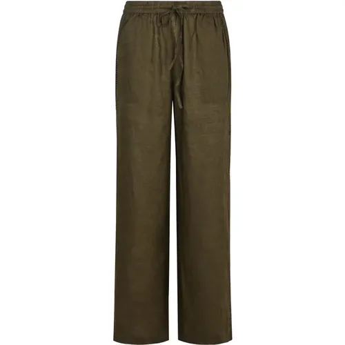 Wide Trousers, female, , Size: S Drawstring Linen Trousers - P.a.r.o.s.h. - Modalova
