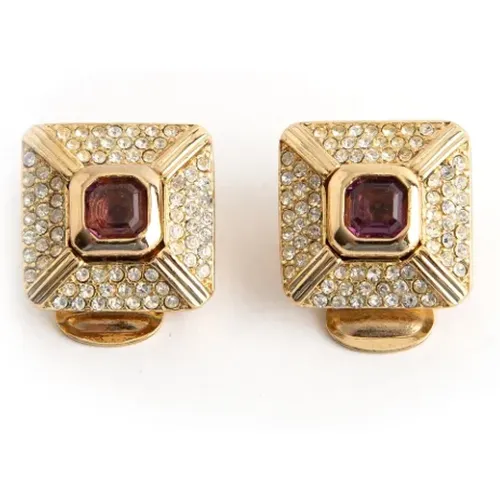 Pre-owned Jewellery, female, , Size: ONE SIZE Pre-owned Fabric earrings - Dior Vintage - Modalova