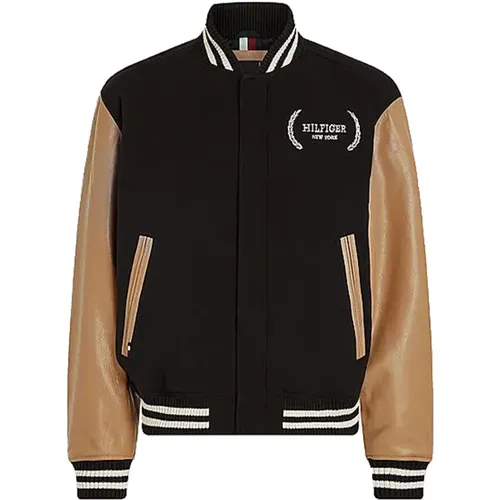 Wool Leather Varsity Jacket , male, Sizes: S, M - Tommy Hilfiger - Modalova