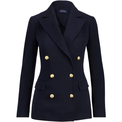 Classic Fitted Blazer in Cotton and Viscose , female, Sizes: 2XL - Polo Ralph Lauren - Modalova