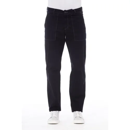 Contrast Stitched Pants with Pockets , male, Sizes: L, S, 3XL, M, 2XL, XL - Alpha Studio - Modalova