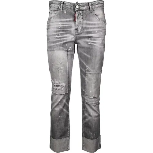 Slim Fit Graue Jeans , Damen, Größe: S - Dsquared2 - Modalova