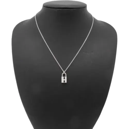 Pre-owned White Gold necklaces , female, Sizes: ONE SIZE - Hermès Vintage - Modalova