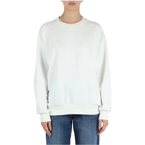 Logo-Print Baumwoll-Sweatshirt , Damen, Größe: S - Elisabetta Franchi - Modalova