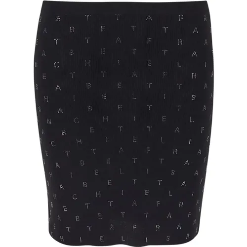 Viscose Knitted Skirt , female, Sizes: M, S, L, XS - Elisabetta Franchi - Modalova