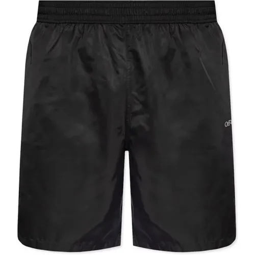 Beachwear, male, , Size: XS Swim Shorts - Off White - Modalova