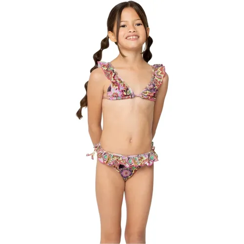 Tropisches Bouquet Triangel Bikini Mädchen - 4Giveness - Modalova