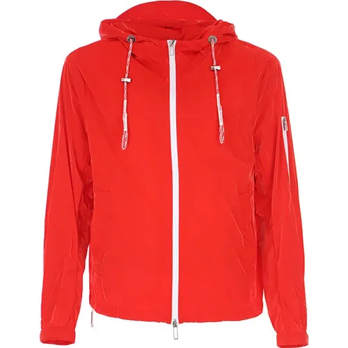 Zip-throughs, male, , Size: L Gl Effect Hooded Jacket - Emporio Armani - Modalova