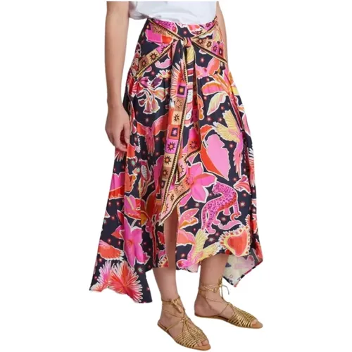Natural midi skirt , female, Sizes: XS - Farm Rio - Modalova