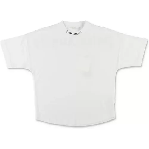 Weißes Baumwoll-Jersey Jungen T-Shirt - Palm Angels - Modalova