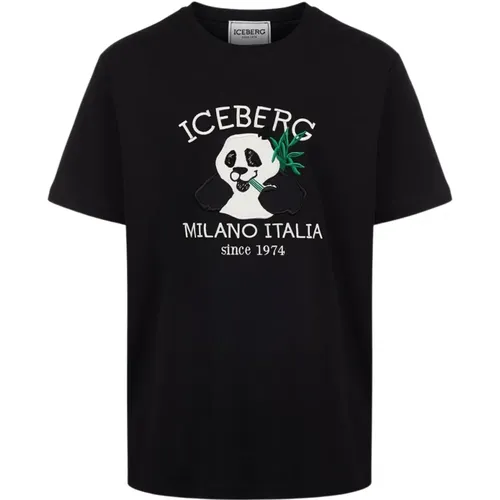 T-Shirt mit Logo und Cartoon-Grafiken , Herren, Größe: S - Iceberg - Modalova