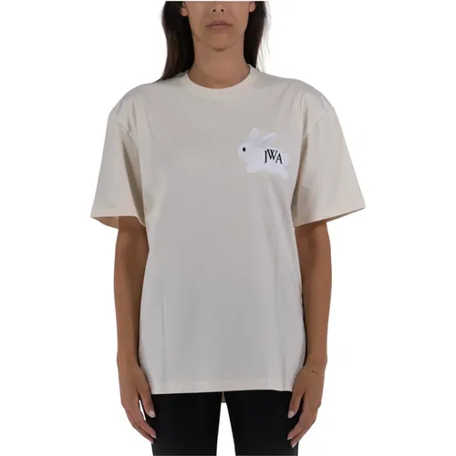 T-Shirt mit Hasenstickerei-Logo - JW Anderson - Modalova