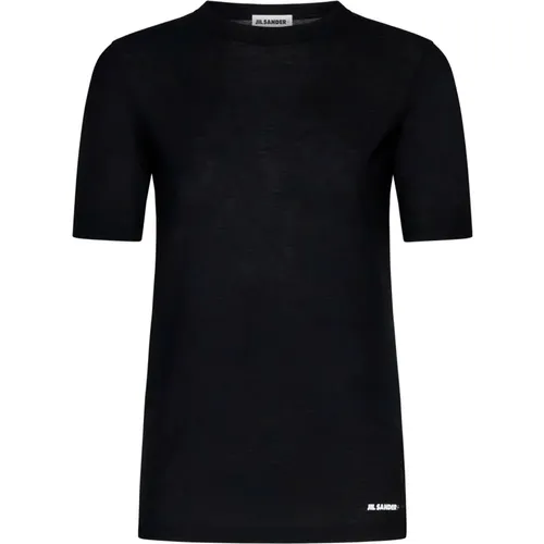 Schwarzes Logo-Print T-Shirt , Damen, Größe: L - Jil Sander - Modalova