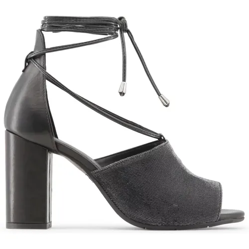 Leather and Textile Sandals with Calf Laces , female, Sizes: 6 UK, 8 UK, 5 UK - Made in Italia - Modalova