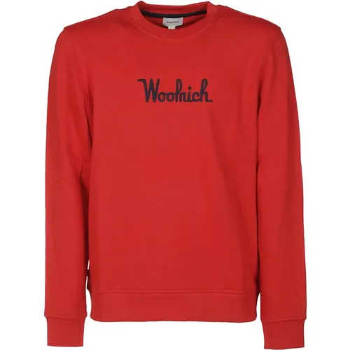 Essential Rundhals-Sweatshirt für Herren , Herren, Größe: XL - Woolrich - Modalova