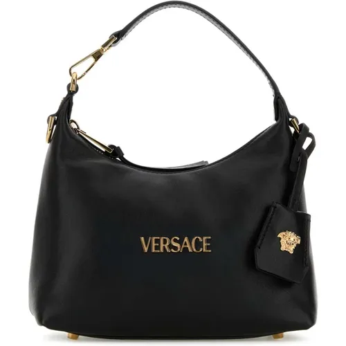 Shoulder Bags, female, , Size: ONE SIZE Leather Hobo Handbag - Versace - Modalova