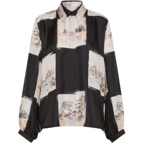 Silk Twill Ichigo Shirt , female, Sizes: XS, S - Momoni - Modalova