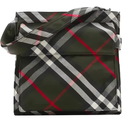 Messenger Bags, male, , Size: ONE SIZE Check Trench Tote Bag - Burberry - Modalova