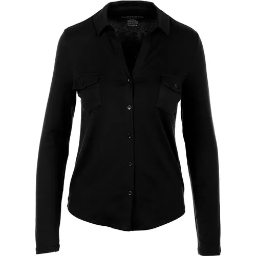 Schwarze Anna Bluse , Damen, Größe: M - majestic filatures - Modalova